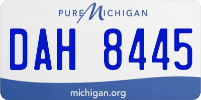 MI license plate DAH8445
