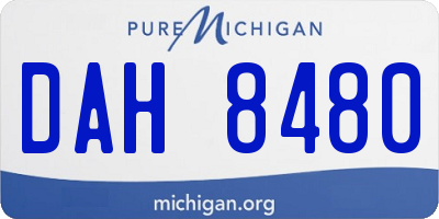 MI license plate DAH8480