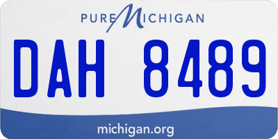 MI license plate DAH8489