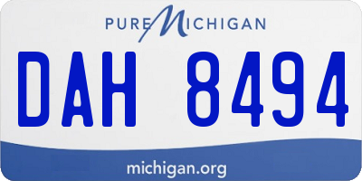 MI license plate DAH8494