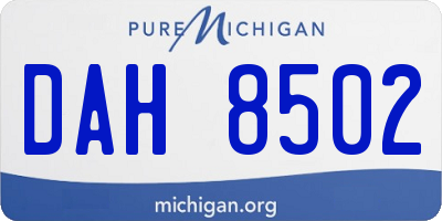 MI license plate DAH8502