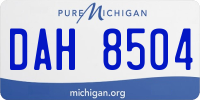 MI license plate DAH8504