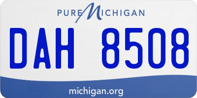 MI license plate DAH8508