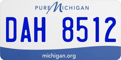 MI license plate DAH8512