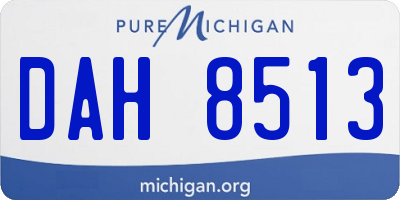 MI license plate DAH8513
