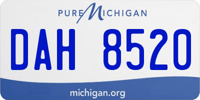 MI license plate DAH8520