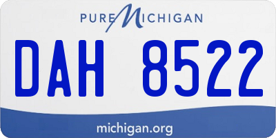 MI license plate DAH8522