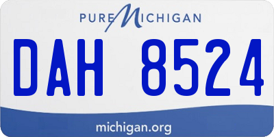 MI license plate DAH8524