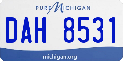 MI license plate DAH8531