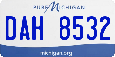 MI license plate DAH8532