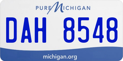 MI license plate DAH8548