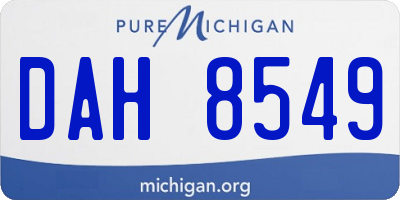 MI license plate DAH8549