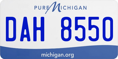 MI license plate DAH8550