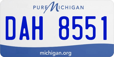 MI license plate DAH8551