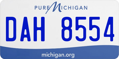 MI license plate DAH8554