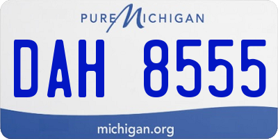 MI license plate DAH8555