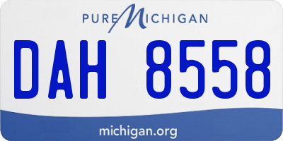 MI license plate DAH8558