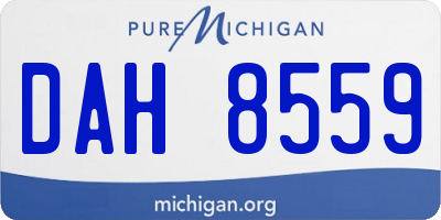 MI license plate DAH8559