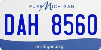 MI license plate DAH8560