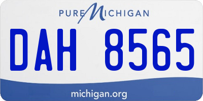 MI license plate DAH8565