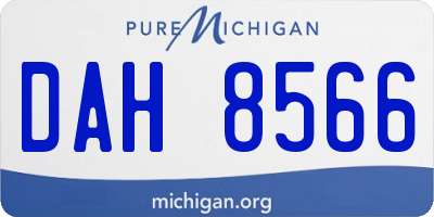 MI license plate DAH8566