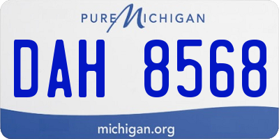 MI license plate DAH8568