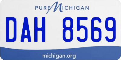 MI license plate DAH8569