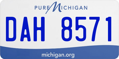 MI license plate DAH8571
