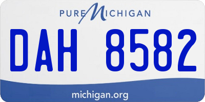 MI license plate DAH8582