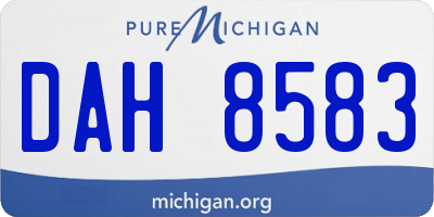 MI license plate DAH8583