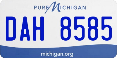 MI license plate DAH8585