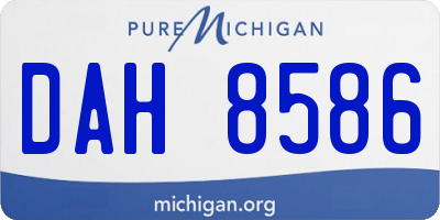 MI license plate DAH8586