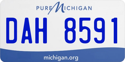 MI license plate DAH8591