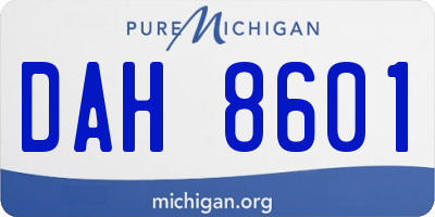 MI license plate DAH8601