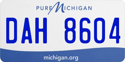 MI license plate DAH8604