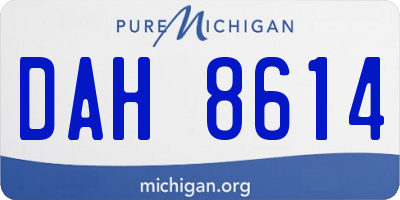 MI license plate DAH8614