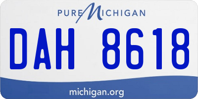 MI license plate DAH8618