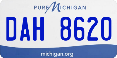 MI license plate DAH8620