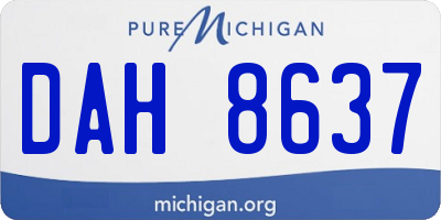 MI license plate DAH8637