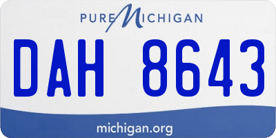 MI license plate DAH8643