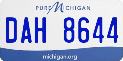 MI license plate DAH8644