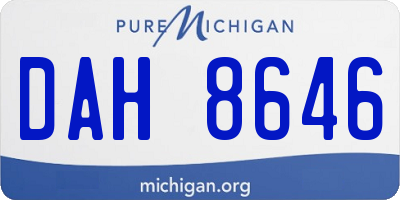 MI license plate DAH8646