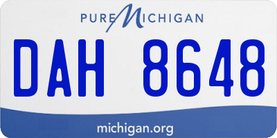 MI license plate DAH8648