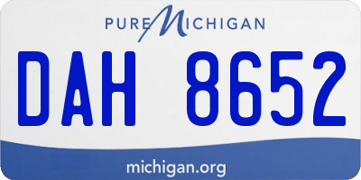 MI license plate DAH8652