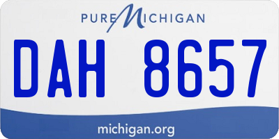 MI license plate DAH8657