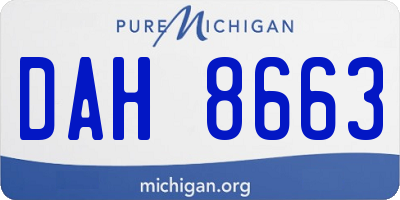 MI license plate DAH8663