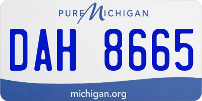MI license plate DAH8665