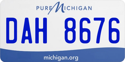 MI license plate DAH8676