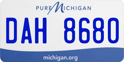 MI license plate DAH8680