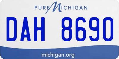 MI license plate DAH8690